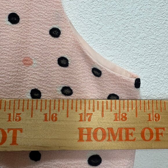 Elle Polka Dot Sleeveless Pink Midi Dress W/ Belt Size 16 - Picture 9 of 9